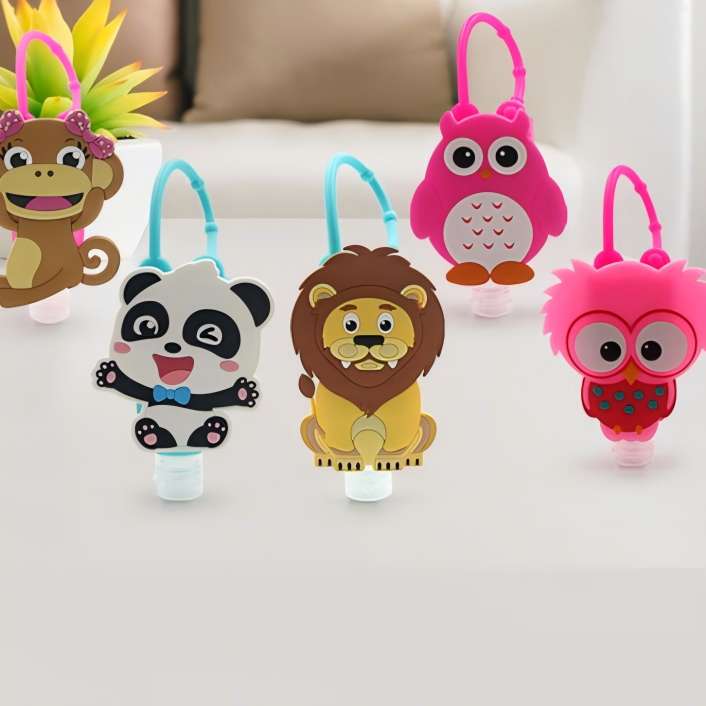 3D Cartoon Hand Sanitizer Holder Keychain, 30ml 1oz
