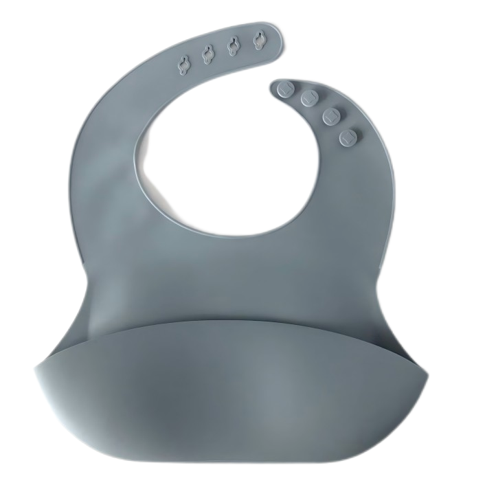 Soft Waterproof Silicone Bibs  with Deep Catcher for Eating