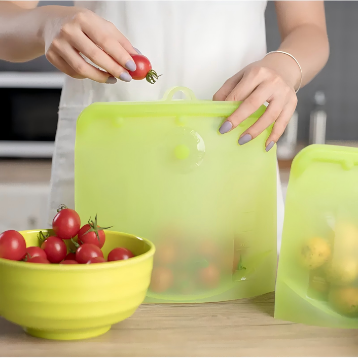 Reusable Silicone Bags For Cured Meats, Fruits, Sandwiches, Travel Supplies, Home Storage